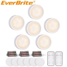 EverBrite 6-Pack Puck Lights Wireless LED Puck Light Under Cabinet Lights Timer