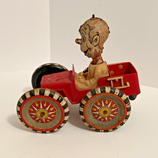 LINEMAR MARX TIN LITHO WINDUP FIRE CHIEF CRAZY ACTION FIRE TRUCK as is