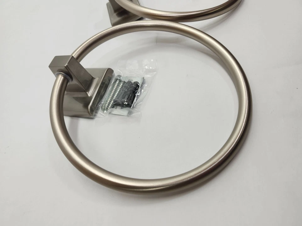 Лот из 2 полотенце кольцо матовый никель квадратный стиль #62070 - Изображение 3 из 4