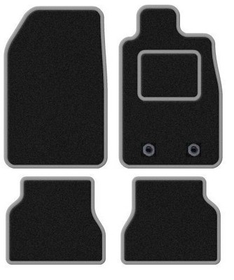 FITS DACIA DUSTER 2013 ONWARDS BLACK TAILORED CAR MATS WITH GREY TRIM