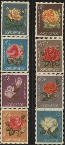 Albania 1967 Roses set of 8, used