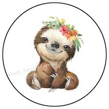 WATERCOLOR SLOTH ENVELOPE SEALS LABELS STICKERS PARTY FAVORS
