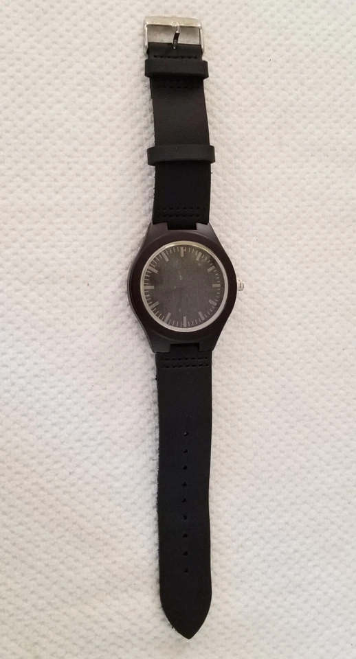 Wooden Engraved "My Man" Watch Faux Leather Band 6"-8" New Battery Original Box - Image 2 of 4