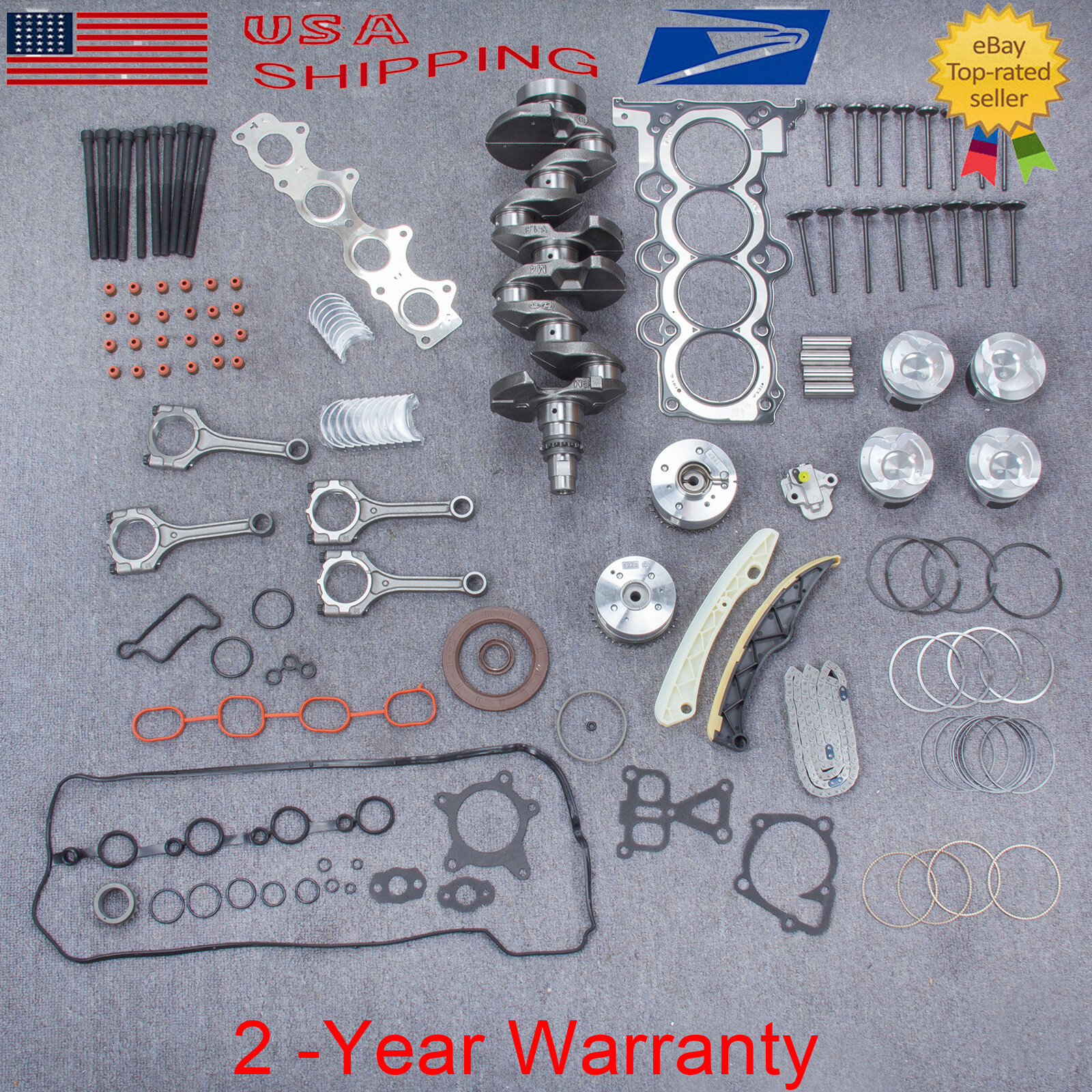 Hyundai KIA 1.6L Engine Rebuild Kit - Crankshaft Con Rods Gaskets