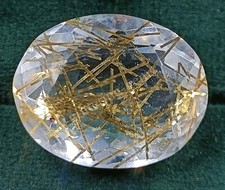 56.15 Ct Oval Cut Golden Rutilated Quartz Certified Transparent Loose Gems M25