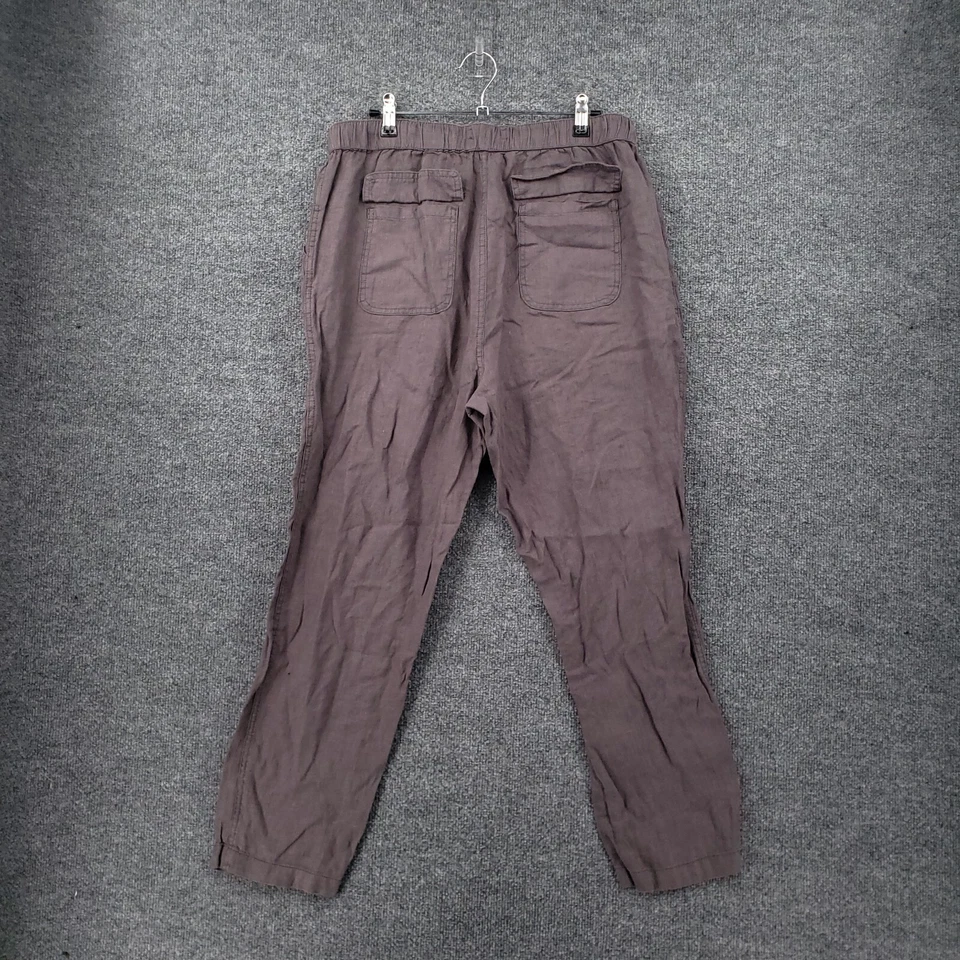 Pantalones Rachel Roy para mujer L grandes gris lino bolsillo utilitario pierna recta tobillo Foto 2 de 4