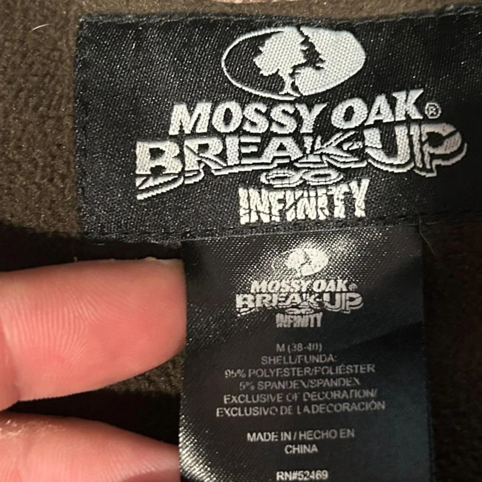 Mossy Oak Full Zip Camo Jacket Mens Medium Pockets Fleece Lined Break Up - Image 3 of 4