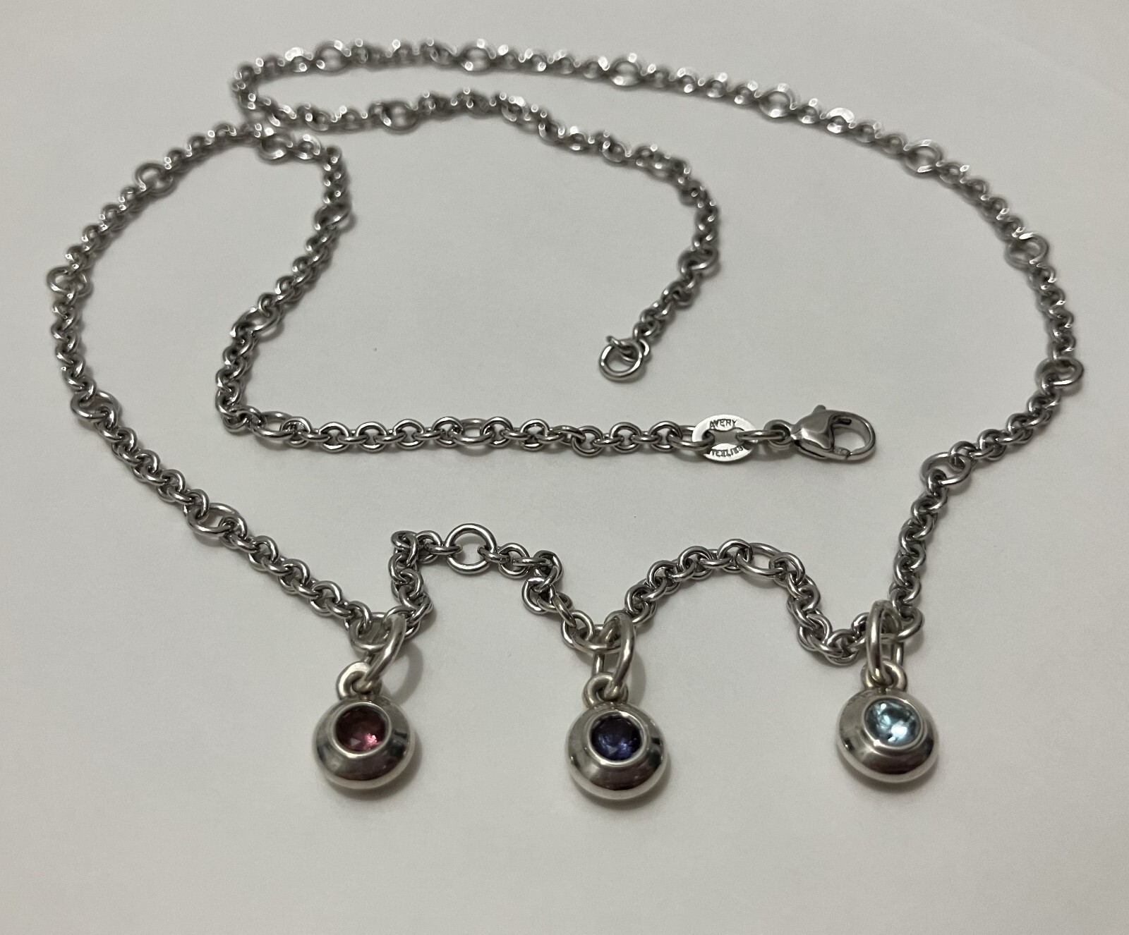 James Avery Sterling Silver 20" Cable Chain Charm Necklace & 3