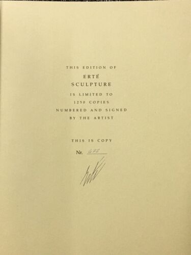 Erte's Sculptures SIGNED LIMITED EDITION BOOK /1250 Copies - Picture 3 of 7