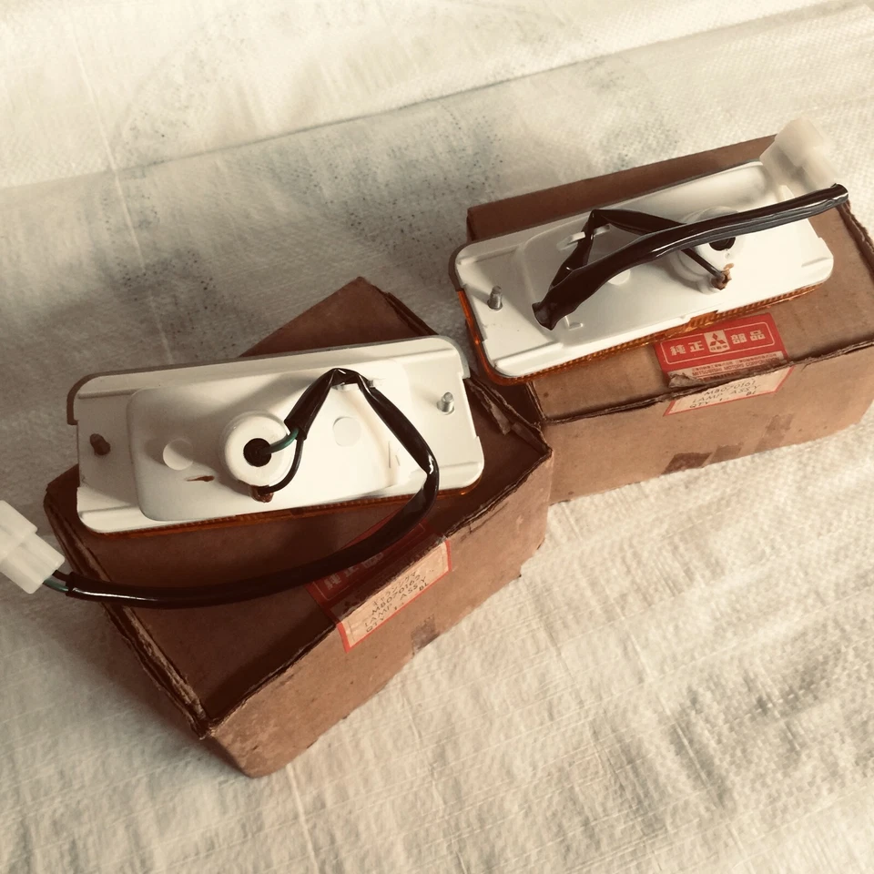 Par de luces de señal delanteras originales 1985 1987 Mitsubishi Galant IMASEN NOS JAPÓN Foto 2 de 4