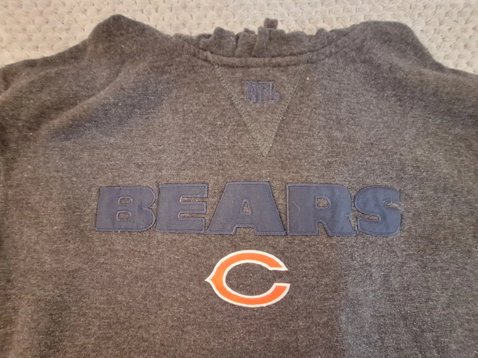 VETEMENTS Felpa con cappuccio grigia CHICAGO BEARS uomo taglia XL pullover felpa NFL abbigliamento squadra