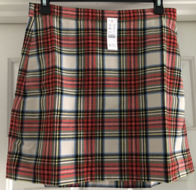 New J Crew Natasha Skirt Snowy Stewart Tartan NWT  Sz 2