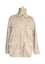 Ellos Beige Cotton Cargo Coat Size 16