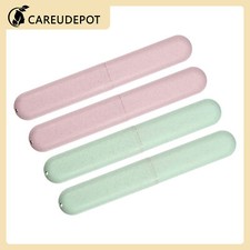 4Pcs Traveling Toothbrush Box Holders Case PP Green Pink 8.07''x1.22''x0.83''