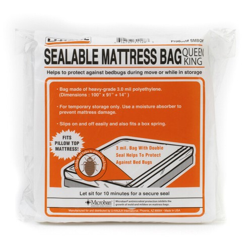 UHaul Sealable Mattress Bag w/ Microban Queen or King Fit Size 3 mil 14