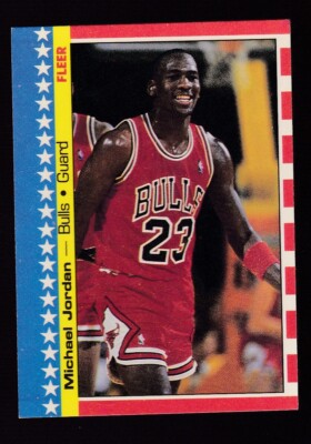 1987 Fleer Basketball Sticker #2 MICHAEL JORDAN - PSA 