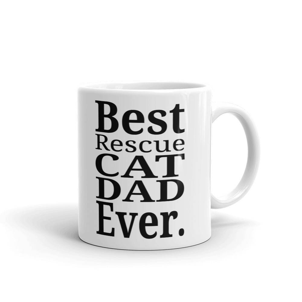Best Rescue Cat Dad Ever Pet Owner Coffee Tea Ceramic Mug Office Work Cup Gift