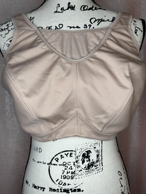 Glamorise 42F Sports Bra Tan Full Figure No-Bounce Camisole Wireless 1066 Plus