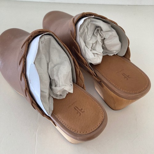Frye Mille Braided Leather Mule Heeled Clogs Tobacco/Brown Sz 10 - Bild 5 von 7