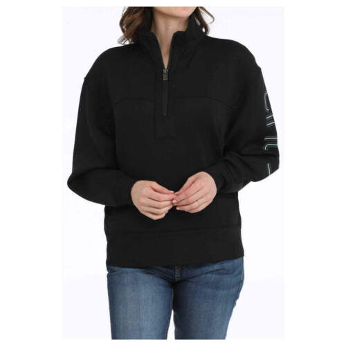 MAK7907001 Cinch Damen Quarter Zip Pullover - Schwarz NEU - Bild 5 von 8