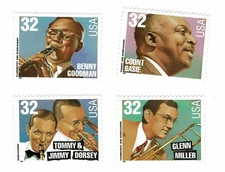 SCOTT 3096 - 3099 - VINTAGE BIG BAND LEADERS SET OF 4- MNH