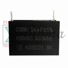 Capacitor 24uF 24MFD 50/60Hz 450 VAC CBB61 Fits 400/350/300/250VAC UL listed