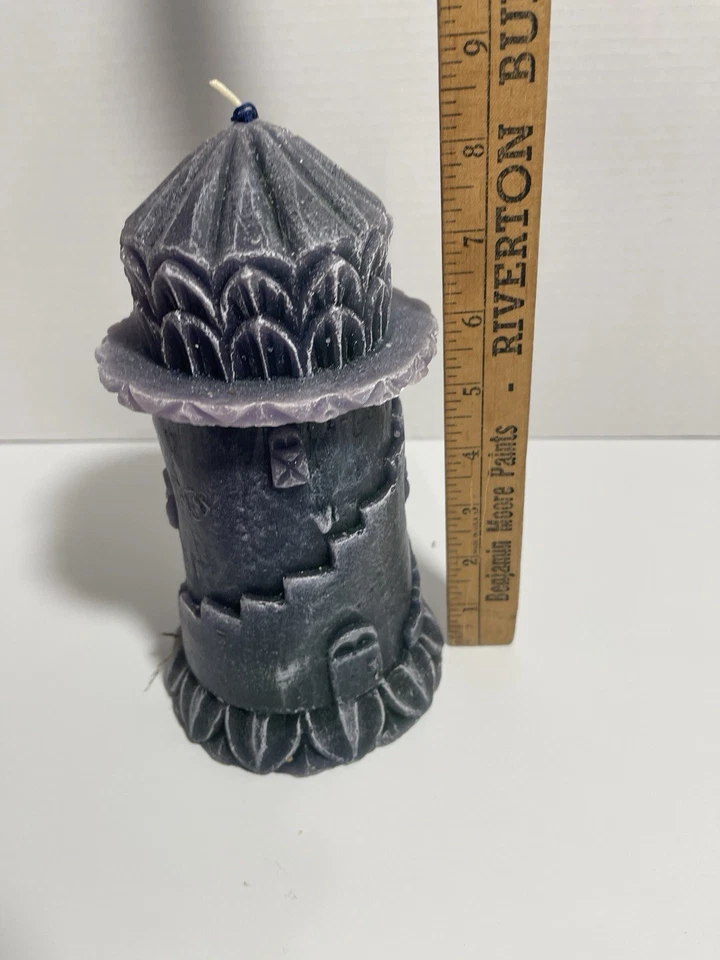 Vela castillo torre medieval grande vintage tierra y mar 9" grises sin usar Foto 4 de 4