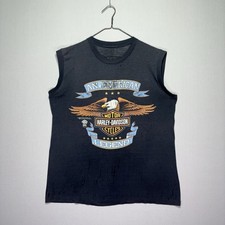 VTG 1989 Harley-Davidson Shirt - Sleeveless Tank Top - Faded Distressed - XL
