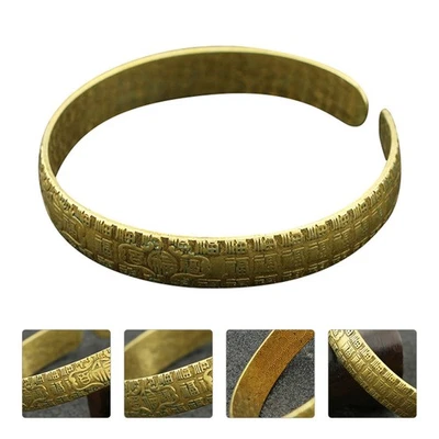 Golden Messing Chinesisches Zeichen Segen Armreif Langlebig Manschette Armband für Frauen - Bild 1 von 4