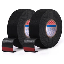 2 Rolls Width 1In Wire Loom Harness Tape, Speaker Wiring Harness Cloth Tape, Bla