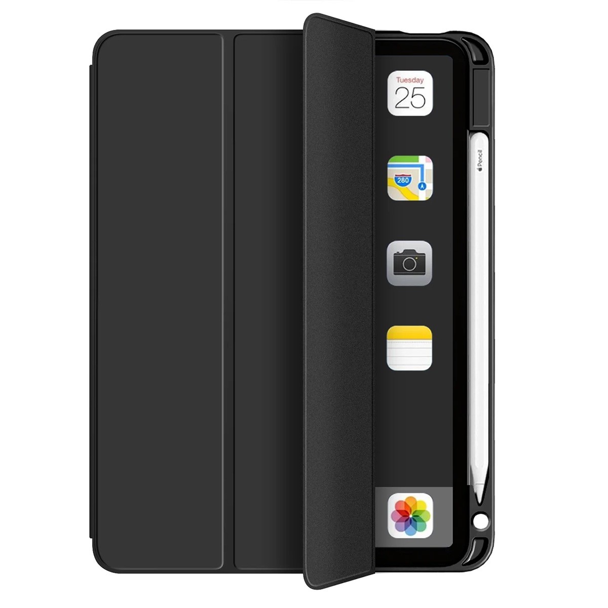 Étui iPad 10.9 2022 antichoc gris en silicone avec support magnétique