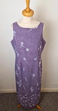 Womens y2k 2000s Long Maxi Slip Dress Purple Floral L