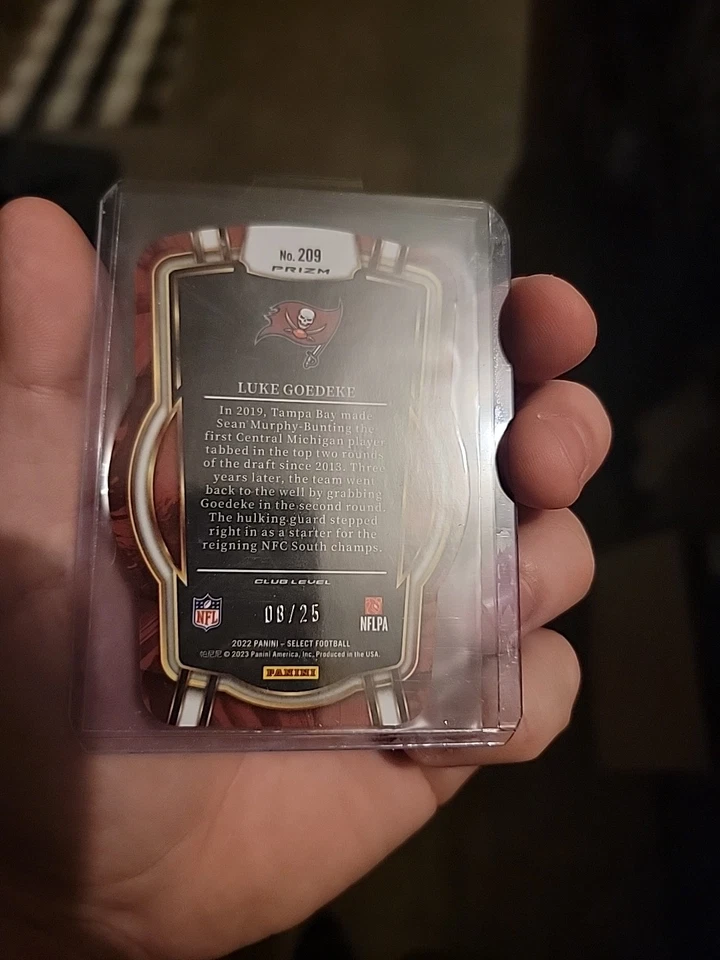2022 Panini Select - Club Level Luke Goedeke #209 Tie-Dye Prizm Die-Cut /25 (RC) - Image 3 of 4