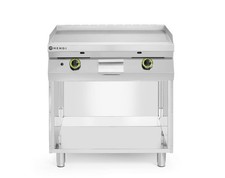 Gasgrillplatte, glatt, mit auf 3 Seiten geschlossenem Unterschrank, HENDI, Kitch