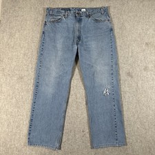 VTG Levis Jeans Mens 38 36x28 Blue 90s Orange Tab 505 Light Wash Distressed