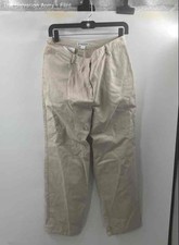 Pendleton Womens Tan Flat-Front Pockets Straight Leg Trouser Pants Size 14
