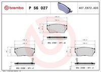 Brembo Bremsbelagsatz, Scheibenbremse P 56 027 FüR Buick Cadillac Oldsmobile