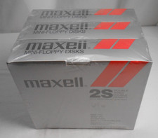 30 Maxell 2S Double Sided Double Density 3-10 Count Pack 5 1/4" Floppy Disks NEW