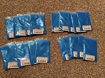Lot of 20, Pigment Sazuka Blue Pearl Mica Powder Paint 25g (500g) NEW