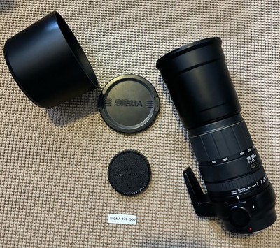 Sigma APO 170 500mm f/5-6.3 DG Lens (A-Mount) w/ End Caps, Hood & Tripod Collar