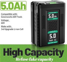 60V 5Ah Battery for Greenworks Pro 60V Max Lithium Ion Battery LB60A01 LB60A02