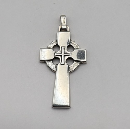 James Avery Silver Celtic Cross Pendant Retired Religious Cross Center - Picture 9 of 9