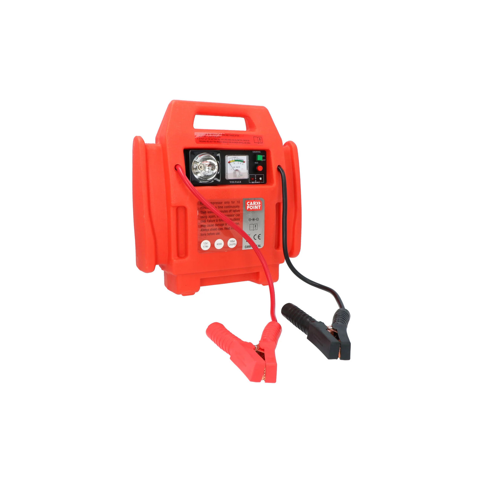 Booster demarreur 12V 17Ah avec compresseur air 18 bars et pinces de demarrage
