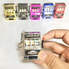 Fruit Machine Keychain Toy Cute Mini Slot Machine Key Ring Creative Car Pendant