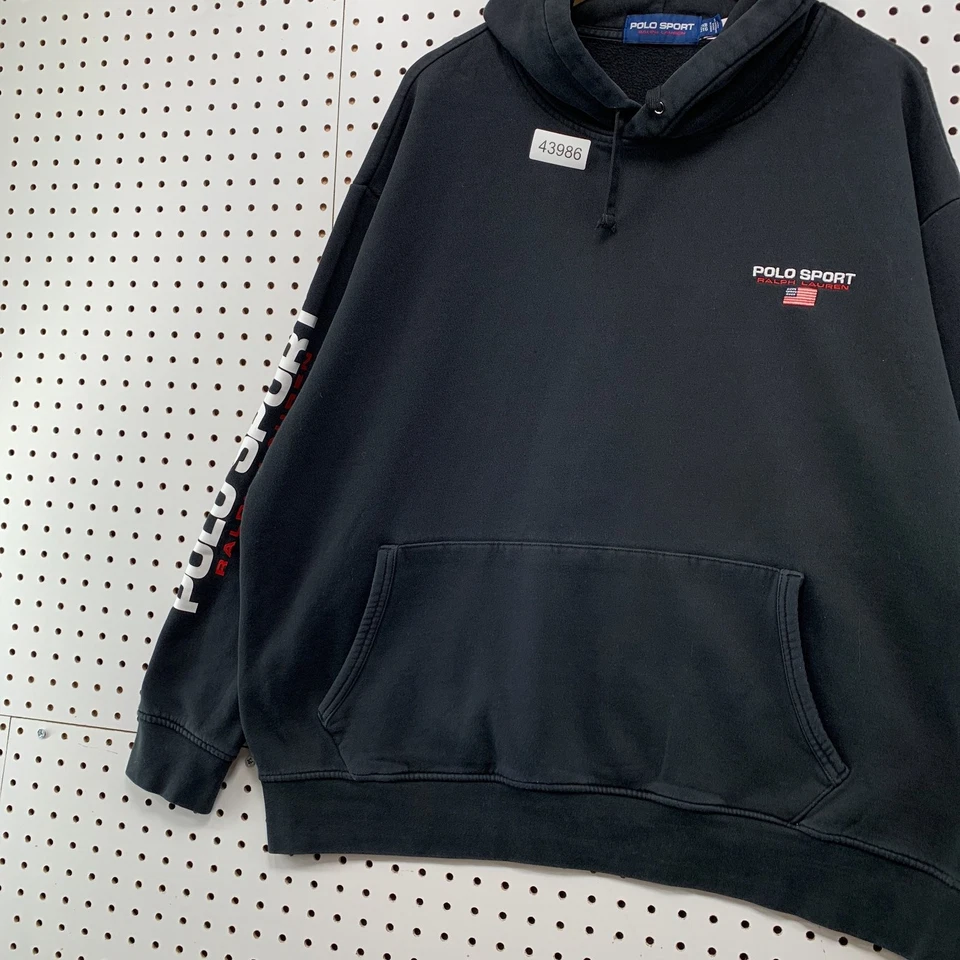 Polo Sport Ralph Lauren Sudadera con Capucha Para Hombres 2XB Grande 2XL Negro Polar Con Capucha Foto 3 de 4