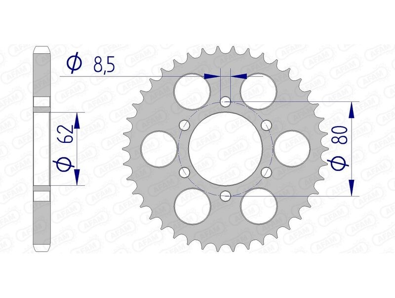 Pignon AFAM 13208 en alu usiné pour une performance durable sur circuit