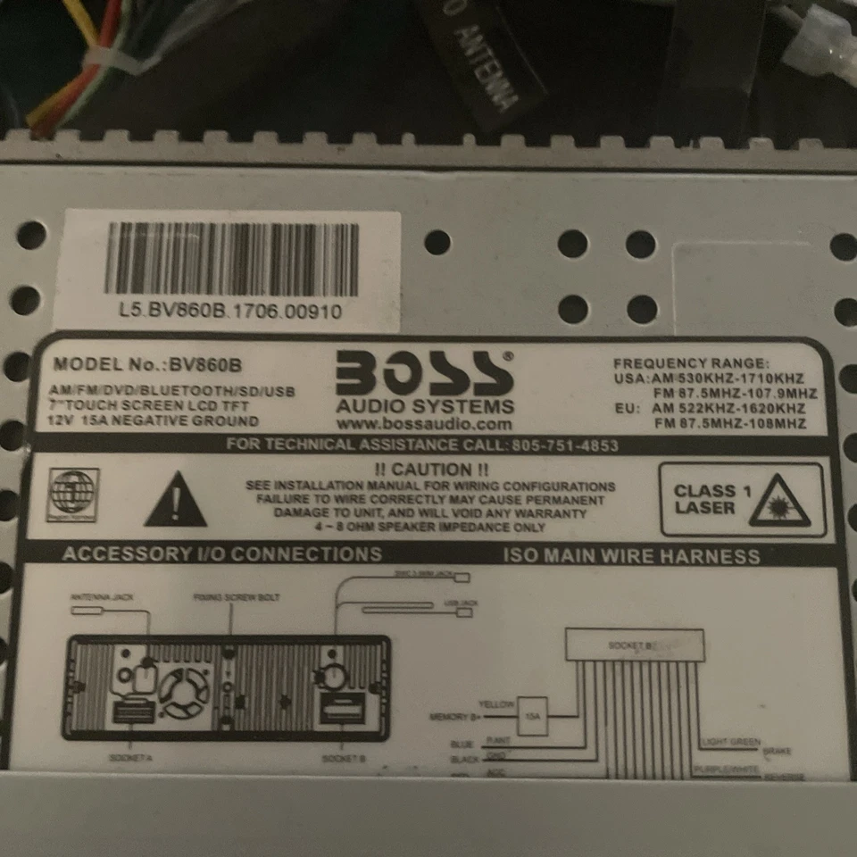 Boss Elite BV860B single-DIN DVD receiver. - Image 3 of 4