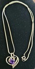 J 10k 4570 Amethyst Diamond Heart Yellow Gold pendant: 1/20 12k GF 18 Chain — photo 9