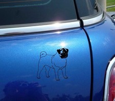 Vinyl Decal for Window - Pug Dog , Various Colors  Sizes