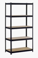Muscle Rack URWM185BLK Black Steel Storage Rack, 5 Adjustable Shelves, 3000 Lb. 